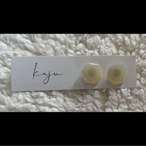Gold Glitter 10mm Stud Earrings